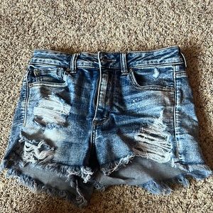 Ripped american eagle jean shorts
